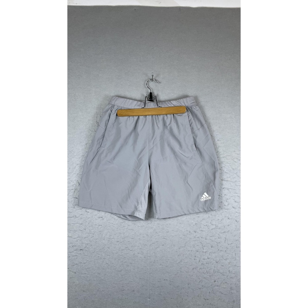 Adidas Shorts Mens Medium Gray AEROREADY Training Running‎ Athletic 8 Inseam